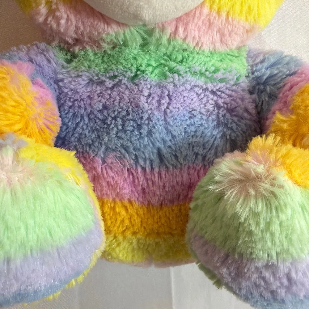 Rainbow Teddy Bear Plush Backpack Toddler Kids Pink Straps Carried Away